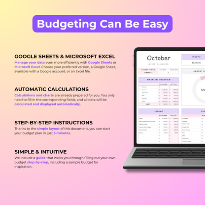 Budgeting Template For Google Sheets & Excel (all currencies)